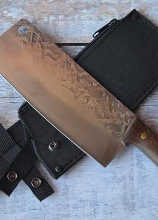 Мисливський кухарський ніж-сокира сан дао, з тканинним чохлом в комплекті1 фото