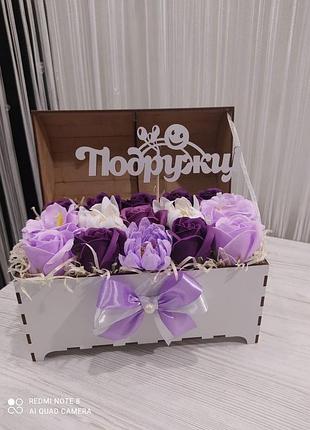 Букет мильних квітів "квітуча скринька"_4