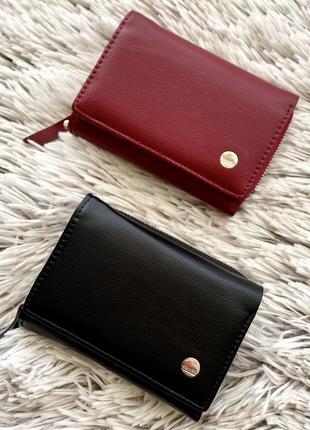 Женский кошелек balisa кожаный красный черный маленький, бумажник женский кожа,портмоне женское1 фото