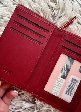 Кошелек женский balisa красный черный бордовый маленький компактный,портмоне женское, бумажник женский из кожи7 фото