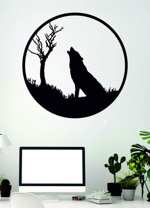 Декоративне настінне панно «вовк», декор на стіну4 фото