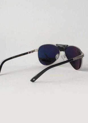 Очки cartier santos dumont classic aviator silver black5 фото