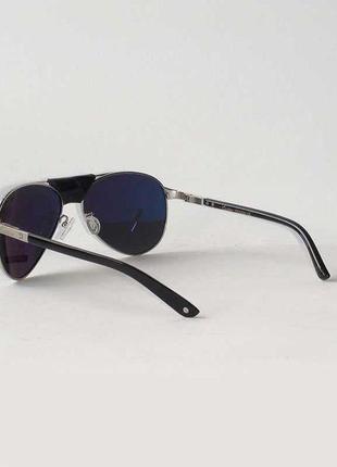 Очки cartier santos dumont classic aviator silver black3 фото