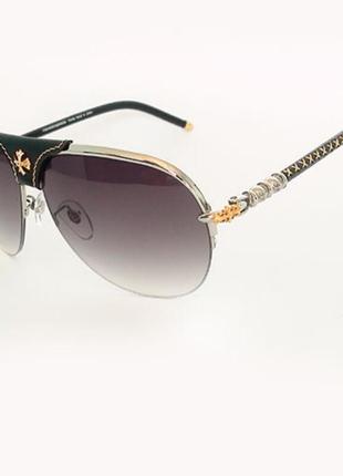 Очки chrome hearts ssl xykcher silver black1 фото