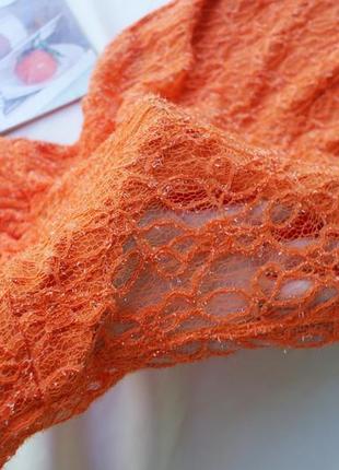 Актуальна брендова помаранчева ніжна сукня сітка павутинка білизняний стиль сліп дрес3 фото