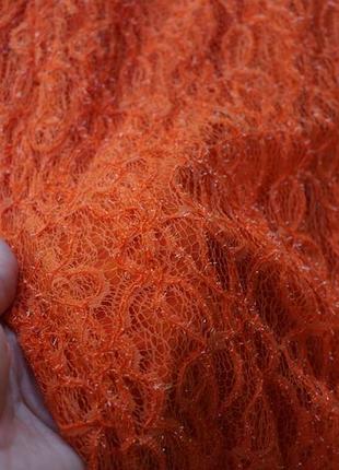 Актуальна брендова помаранчева ніжна сукня сітка павутинка білизняний стиль сліп дрес6 фото