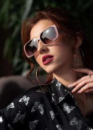 Женские солнечные очки брендовые модные большие бабочки в оправе6 фото