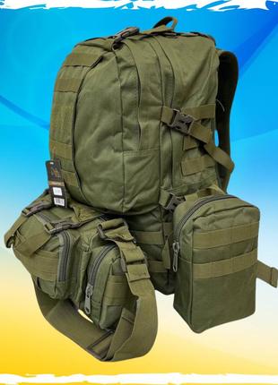 Рюкзак модульний тактичний, воєнний, об'ємний. рюкзак 55 л. туристичний, спортивний, багажний
