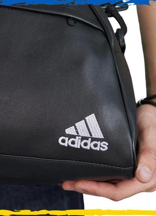 Спортивная фитнес сумка adidas. фитнес-сумка адидас. сумка дорожная, для зала, с ремнем2 фото