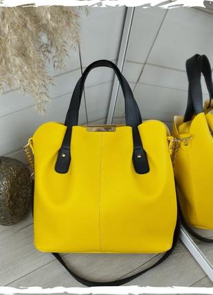 Женская желтая сумка с экокожи люкс качества. сумка женская экокожа премиум. женская сумка. стильная сумочка