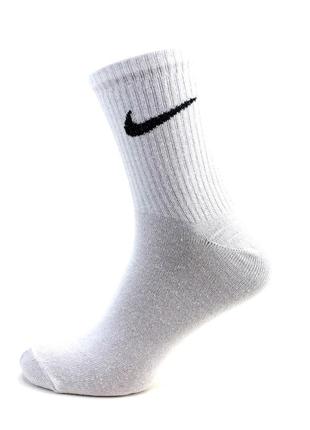 Жіночі високі шкарпетки nike white classic 41-45 білі високі носочки літні найк демісезонні