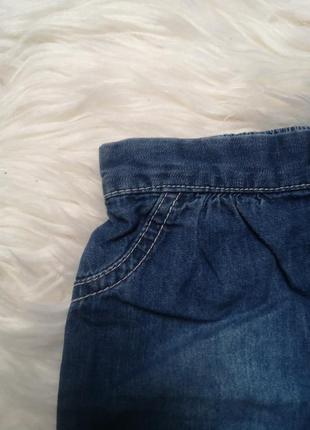 Тонкие джинсовые шорты на резинке на 0-3 месяца4 фото