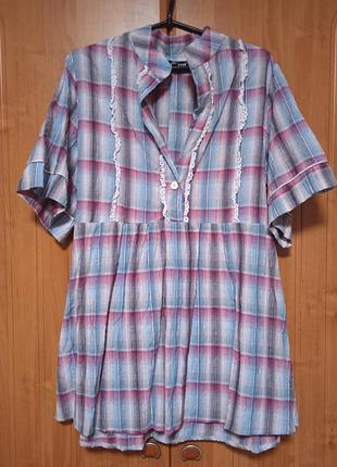 Рубашка туника клетка