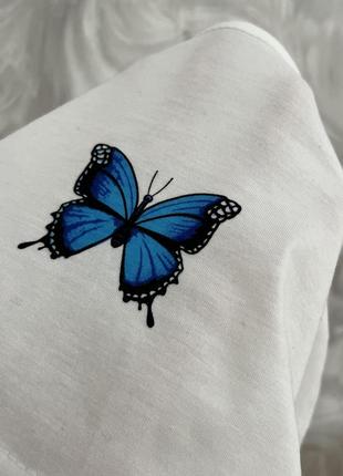Топик от шейн с бабочкой, топ shein метелик на завʼязках9 фото