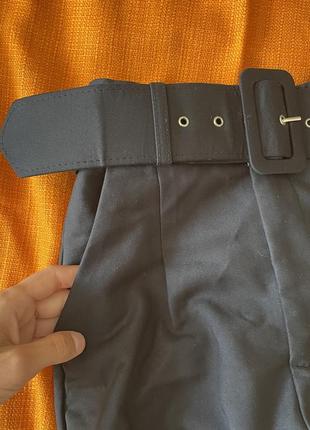 Брюки с поясом высокая посадка