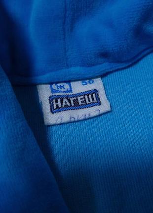 Винтажный велюровый бархатный халат макси нагеш голубо-бирюзового цвета размер 50 см4 фото