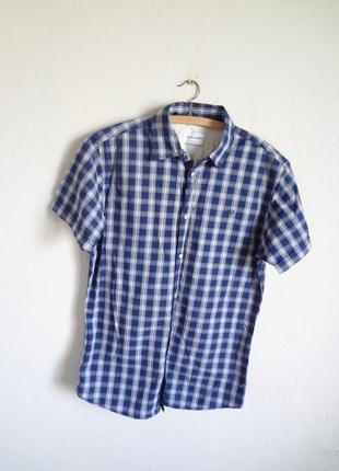 Рубашка с коротким рукавом в клетку (тениска) jack&jones s m