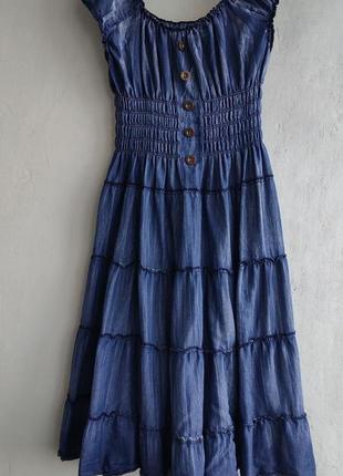 Красивое и легкое летнее платье под джинс  размер м, хлопок1 фото