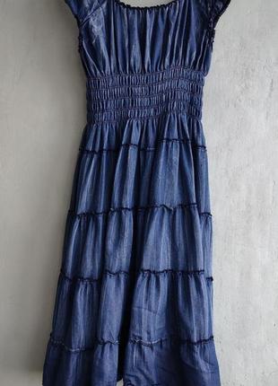 Красивое и легкое летнее платье под джинс  размер м, хлопок2 фото