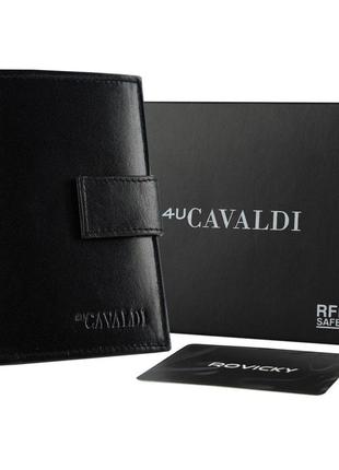 Гаманець чоловічий шкіряний 4u cavaldi 0104l-bs-rfid-5472 чорний