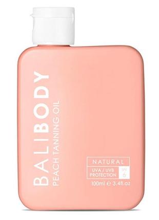 Олія для засмаги персик bali body peach tanning oil spf6