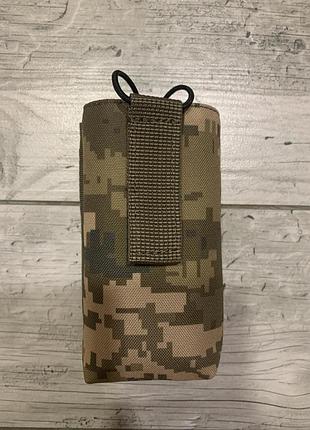 Подсумок для рации большой с регулятором, пиксель, камуфляж, карман, тактический, сумка на пояс