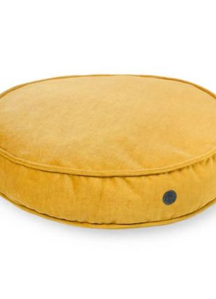 Круглий лежак-подушка для собак та котів memory foam island yellow