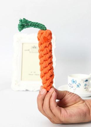 Іграшка для собак у вигляді моркви з каната