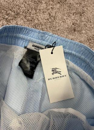 Брендовые мужские плавки / качественные плавки burberry в голубом цвете на лето3 фото