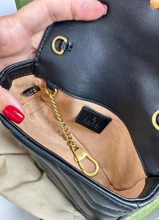 Сумка gucci mini черная7 фото