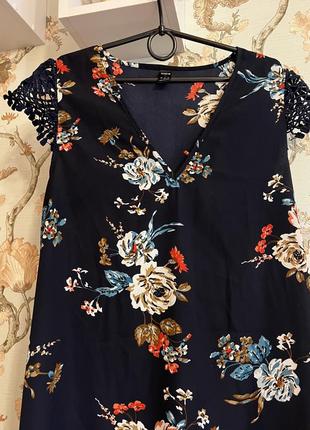 Платье в цветочек с кружевом shein ( без пояса)6 фото
