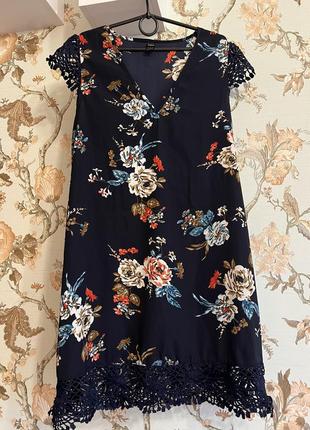 Платье в цветочек с кружевом shein ( без пояса)5 фото