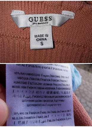 Плаття guess щільне трикотажне в стилі alaja міні коротке розкльошене пудрове нюдове в рубчик фактурне5 фото