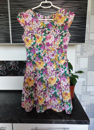 Кардиган, платье в цветочный принт1 фото