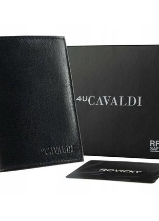 Гаманець чоловічий шкіряний 4u cavaldi 0104-bs-rfid-5465 чорний