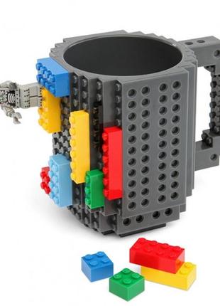 Кружка lego брендовая 350мл gray