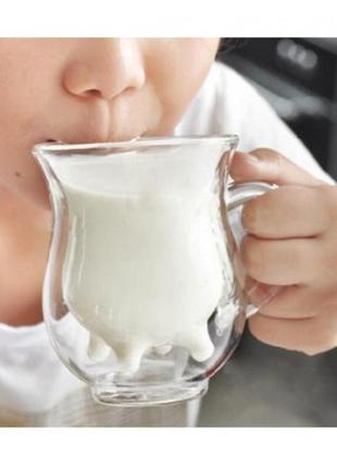 Глечик з подвійним дном для молока веселий молочник4 фото