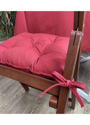 Подушка на стілець бордо 40х40 см2 фото
