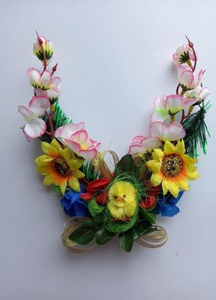 Пасхальные украшения, декоративное украшение на корзину "цыпленок"