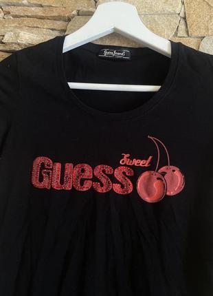 Футболка, футболка гес, футболка чорна, футболка guess2 фото