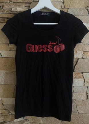 Футболка, футболка гес, футболка чорна, футболка guess1 фото