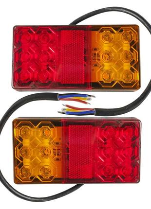 Задние led фонари, на прицеп, на трактор, на грузовик 12 и 24 вольта (150х80мм) цена за комплект!