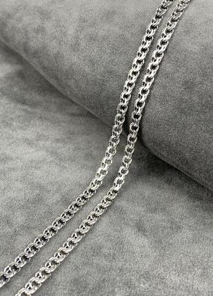 Мужская массивная серебряная цепь, цепочка  плетение , бисмарк 60см, черненая, 925 проба1 фото