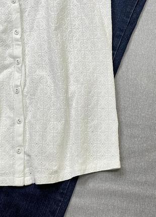 Стильна білосніжна блуза в прошву3 фото