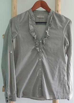 Женская блузка pull &amp; bear. тонкая натуральная блузка с рюшами.