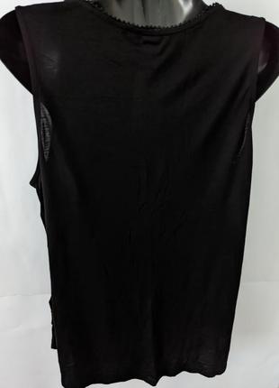 Жіноча майка з мереживом h&m, нарядна блуза без рукавів, блузка, чорний топ, гіпюр,нова,легка, літня3 фото