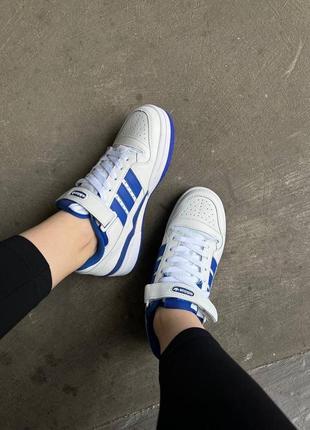 Мужские кроссовки adidas forum low white blue