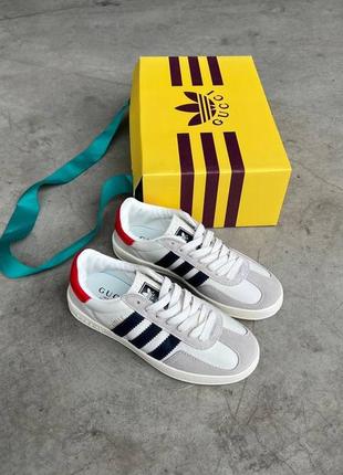 Женские кроссовки gucci x adidas gazelle white