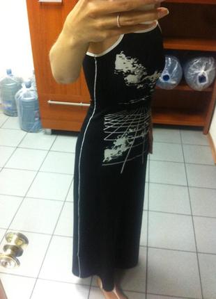 Черное платье-сарафан в пол1 фото