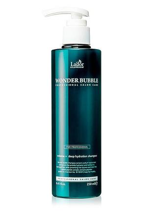 Зволожуючий шампунь для об’єму та гладкості волосся lador wonder bubble shampoo 250 мл